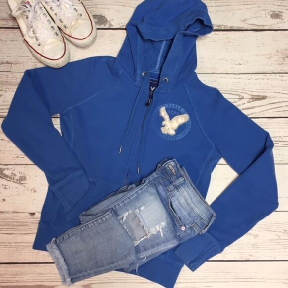 American Eagle Outfitters Tops - AE Royal Blue Hoodie 